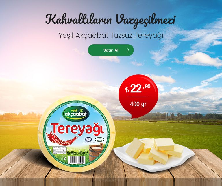 Yeşil Akçaabat Tuzsuz Tereyağı 18,75 TL