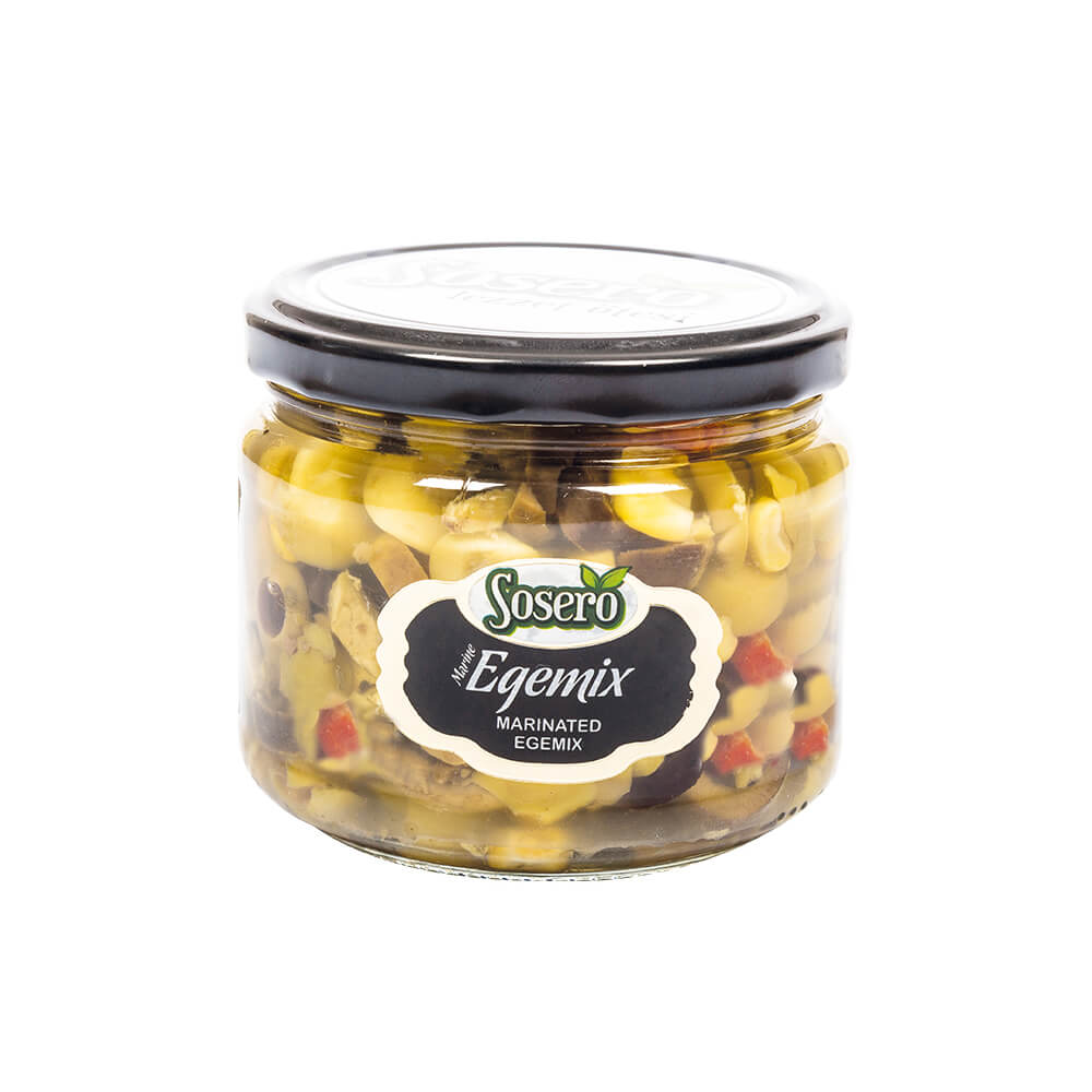 Sosero Egemix Mantarlı Zeytin Salatası 290 gr Cam Kavanoz ürünü