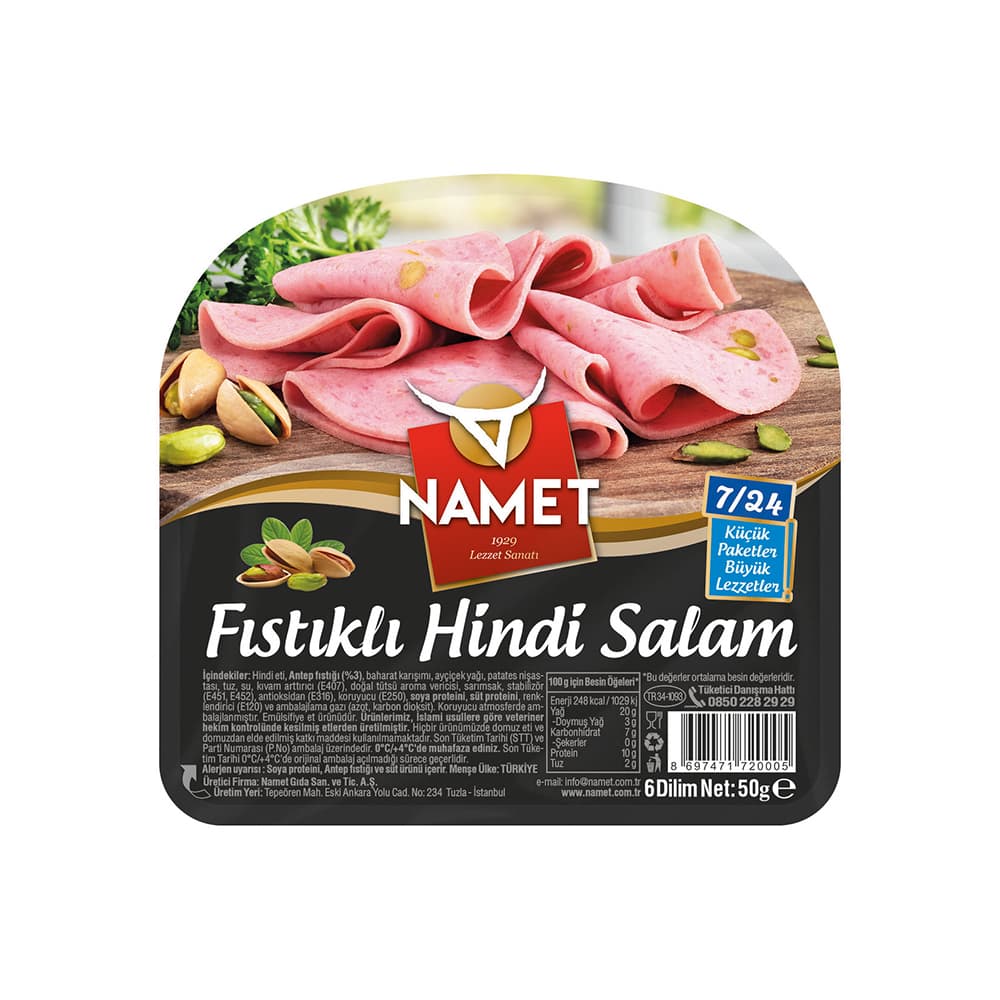 Namet Hindi Fıstıklı Salam 50 gr ürünü